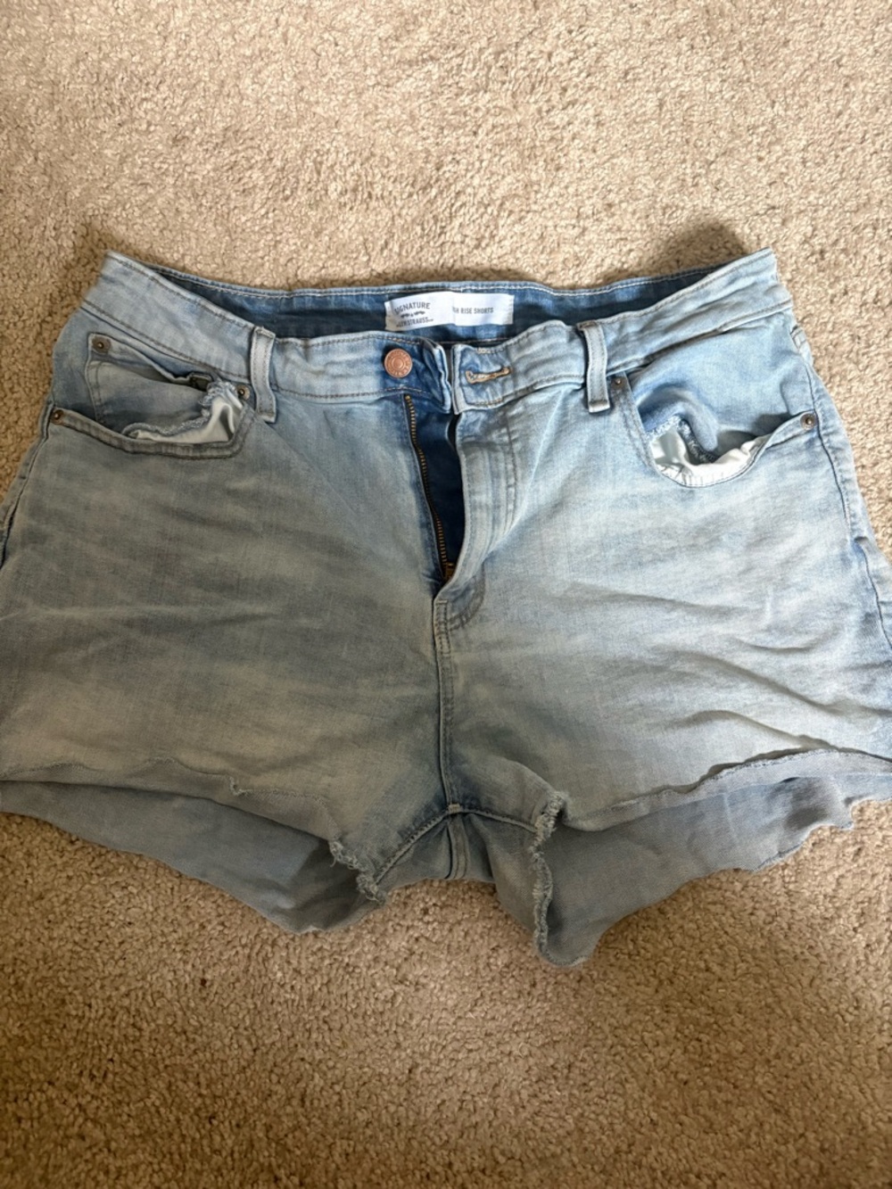Signature by Levi Strauss Light Blue Denim Cutoff Shorts